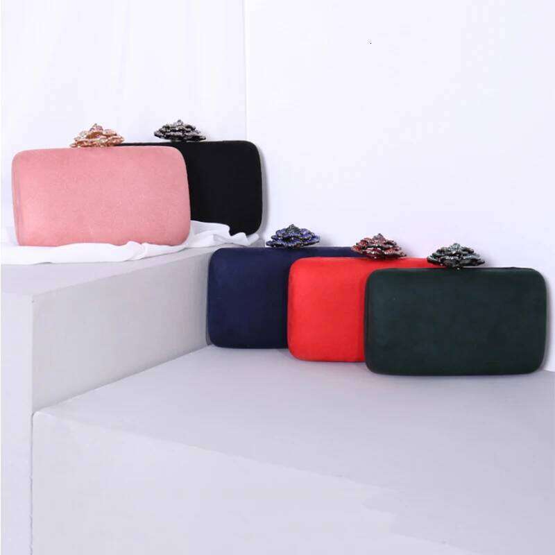 Elegant Veet Girls Pink/Blue Wedding Bridesmaid Clutches Phone Case Pocket Fashion Women Evening Clutch Handbag Money Wallet