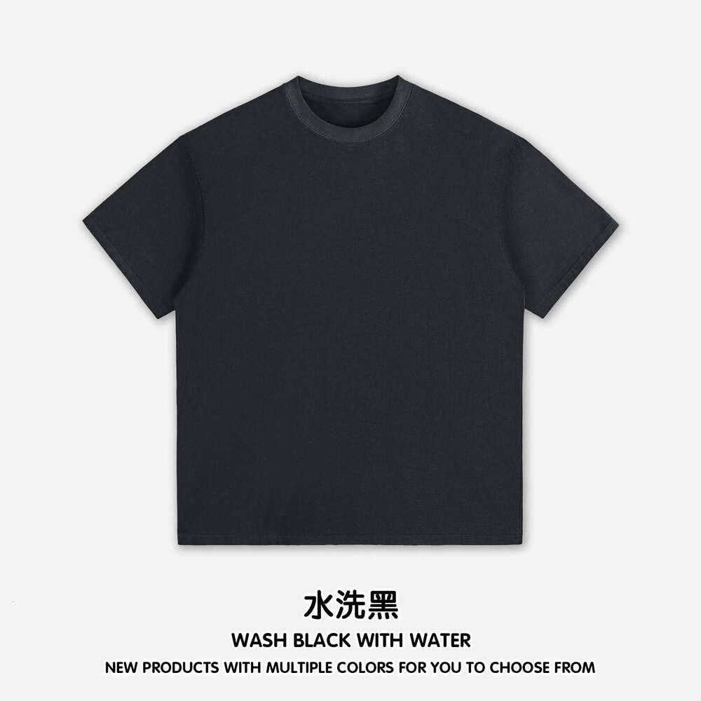 Fashion Washed Vintage Pure Cotton Short Sleeve Double Yarn Trendy Brand Men's T-Shirt B5