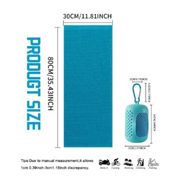 Portable Mini Silica Gel Set Cold Towel Quick Drying Breathable Chilly Sweat Absorption Sports Cooling Towel Running Yoga Gym
