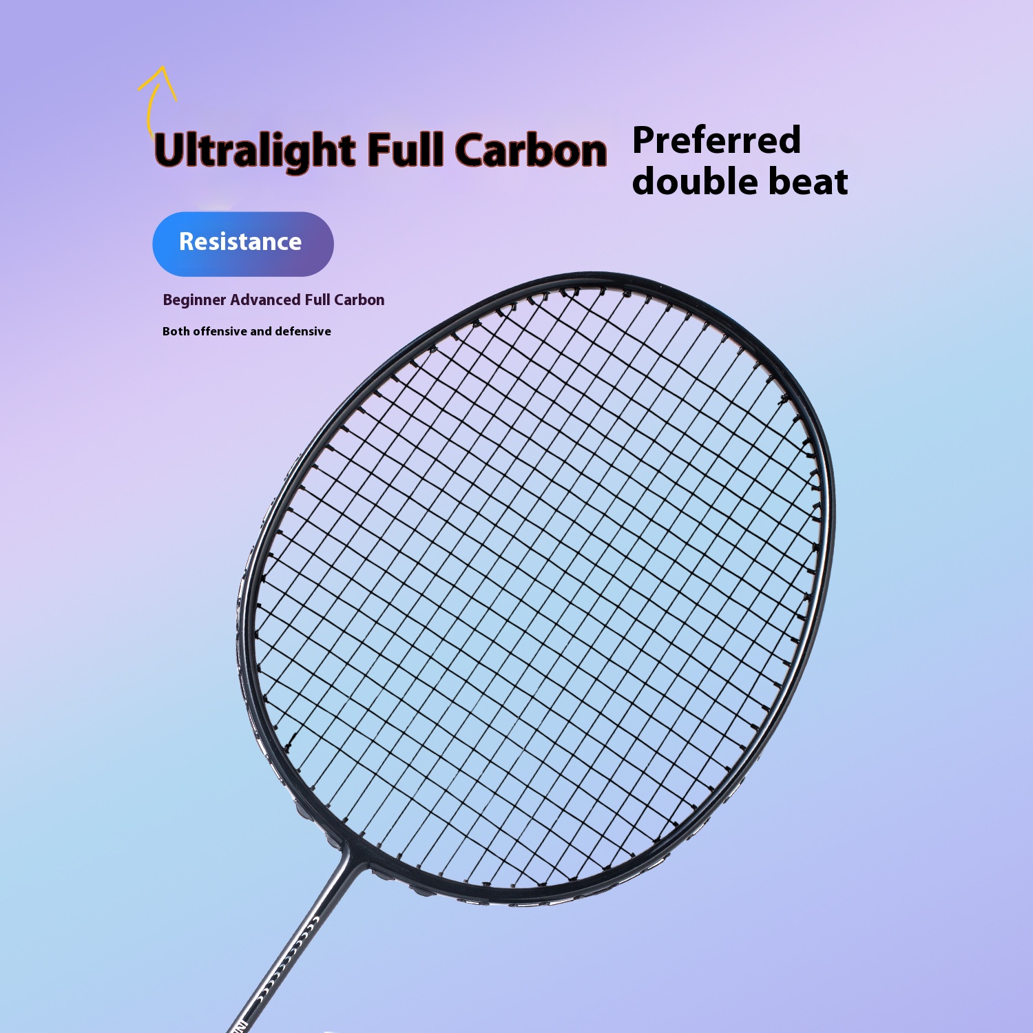 Ultra-Light Full Carbon Badminton Racket | Durable Design | High-Tension Resistance | Long-Lasting Performance