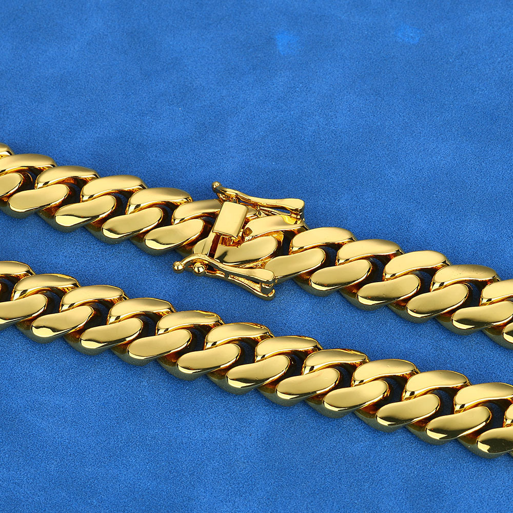 Hip Hop Smooth Cuban Chain Personality Trendy Mens Bracelet Jewelry High-end Accessories