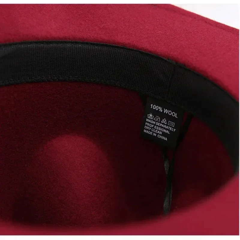 pharrell Hat Felt Hat for Woman Men caps Black Top cap Male 100% Australia Wool Cap Hat Height 18cm Solid Classic Fedoras Cap 250605