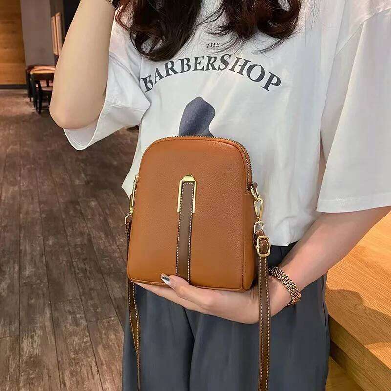 Crossbody bag women's new autumn winter Japan and South Korea PU soft vertical solid color personality design with headphone