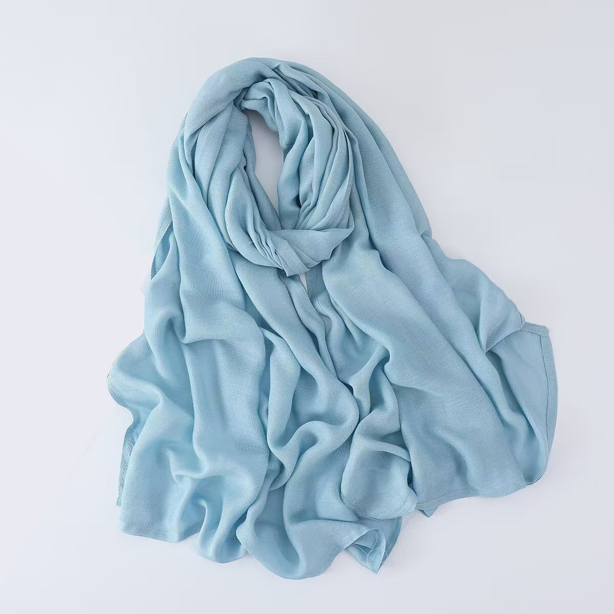 T889 cotton modal double needle wide brim headscarf single color high quality shawl scarf