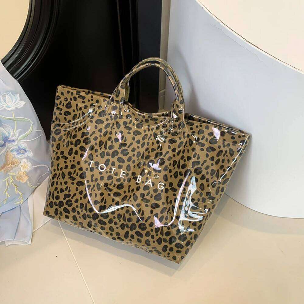 Women's Bags Designer Fashion Large Capacity Leopard Pattern Tote Bag PVC Fashionable Soft Simple Trendy Handbag