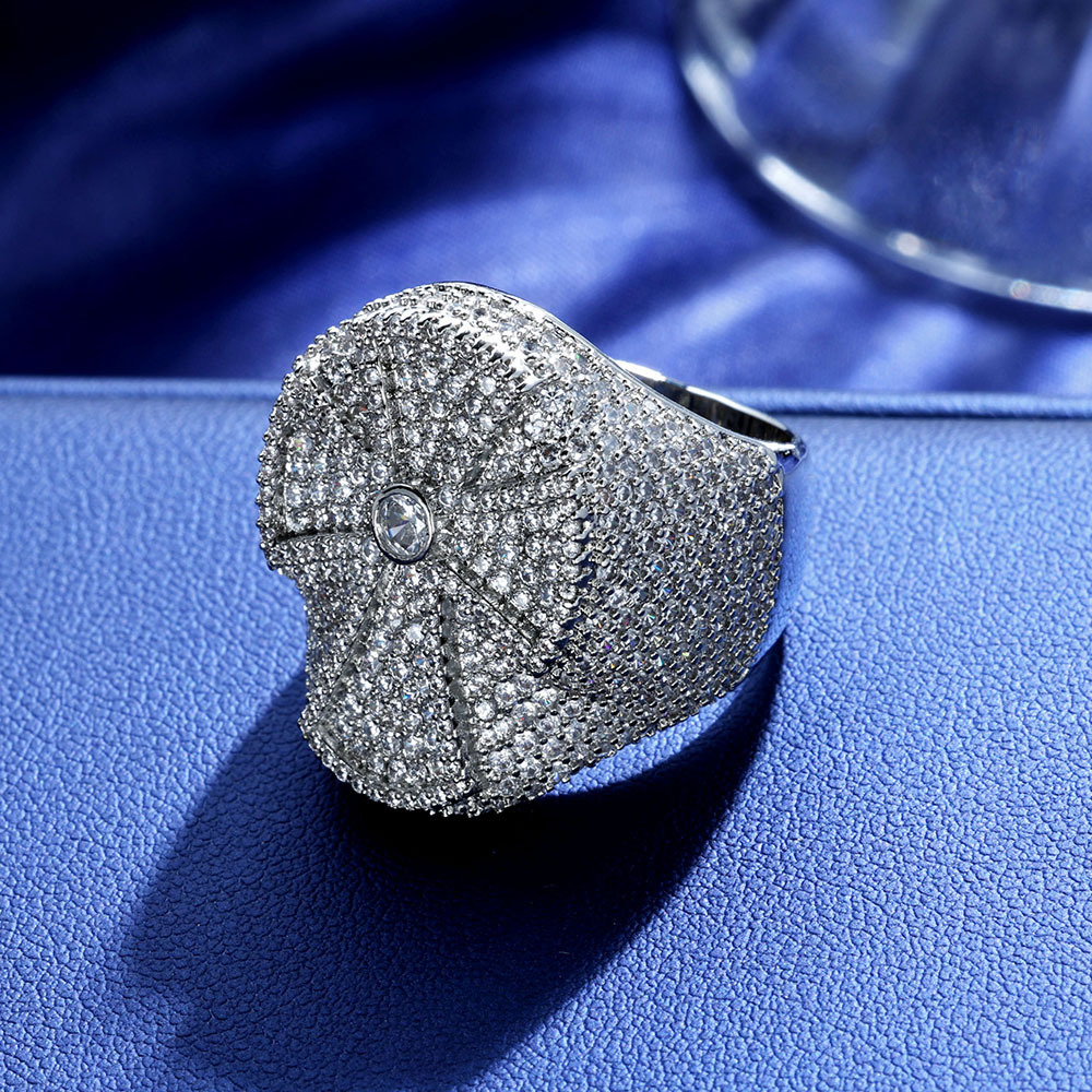 New Hip Hop Moissanite Cross Ring High End Decorative Accessories Mens Ring moissanite