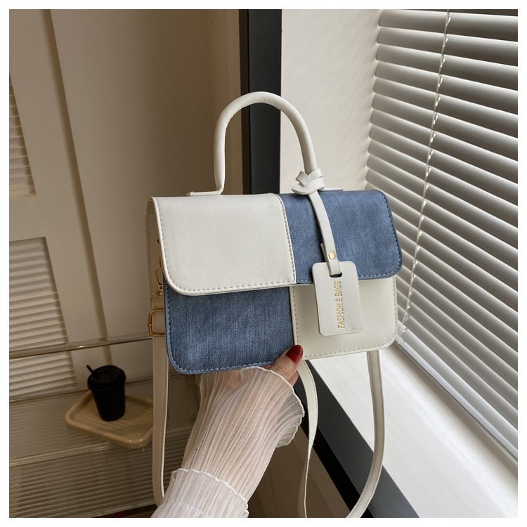 designer 2025 Summer New Fashion Color-Block Handbag Shoulder Crossbody Small Square Bag Women's Bag Supports Wholesale and Mixed Orders