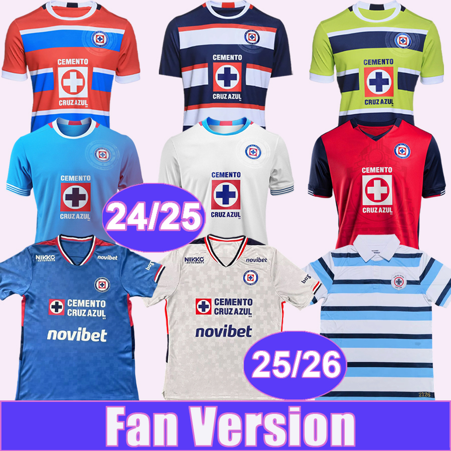 24 25 26 Cruz Azul Mens Soccer Jerseys SEPULVEDA DITTA LIRA GUTIERREZ RIVERO VARGAS Home Away 3rd Goalkeeper Commemorative Edition Football Shirts