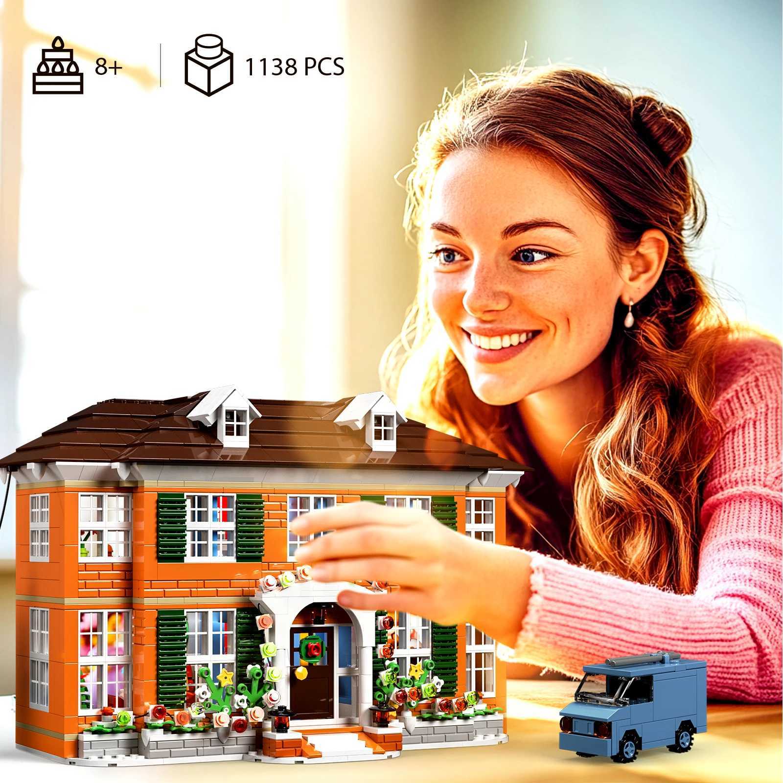 Home-Alone House Building Kits Forest Cabin Cottage Train Twister Blocks Toy Decor Office Display Set (1138 Pcs) W250605