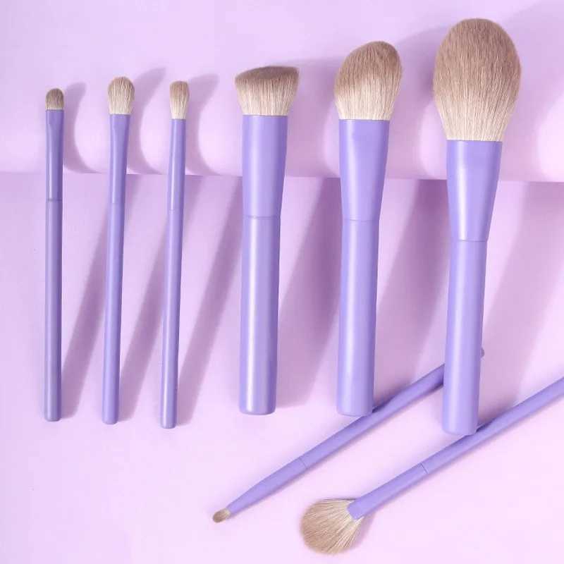 Pink Makeup Brushes Set Synthetic Hair Vegan 8 Pcs Foundation Eye Shadows Blending Powder Make Up Brush Kit Tool W250605