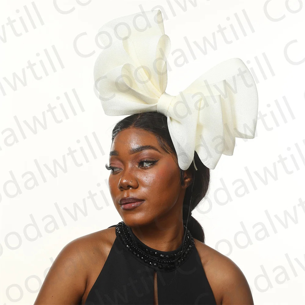 Big Bow Hair Fascinator Wedding Headwear Women Elegant Race Headpiece Party Tea Hair Accessories Ladies Wedding Headdress 250530
