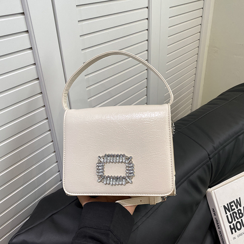 Free Shipping Designer Bag 2025 New Banquet For Women Fashionable And High-end Glass Diamond Small Square Bag Hand-held Women's Bag