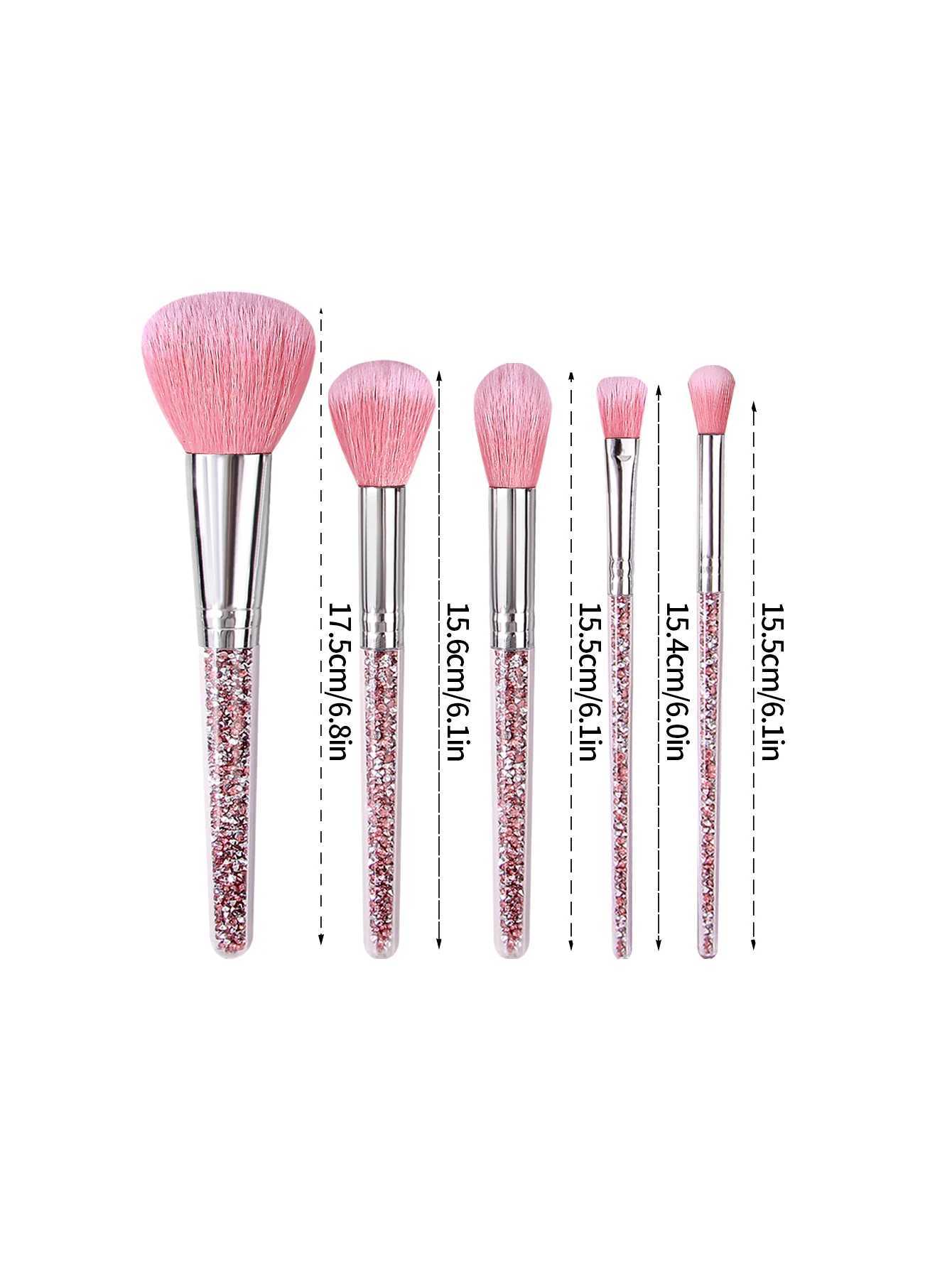 5PC Holiday Cosmetic Brush Set Soft Portable Tools for Foundation/Blending/Detail Christmas Birthday Gift for Her W250605