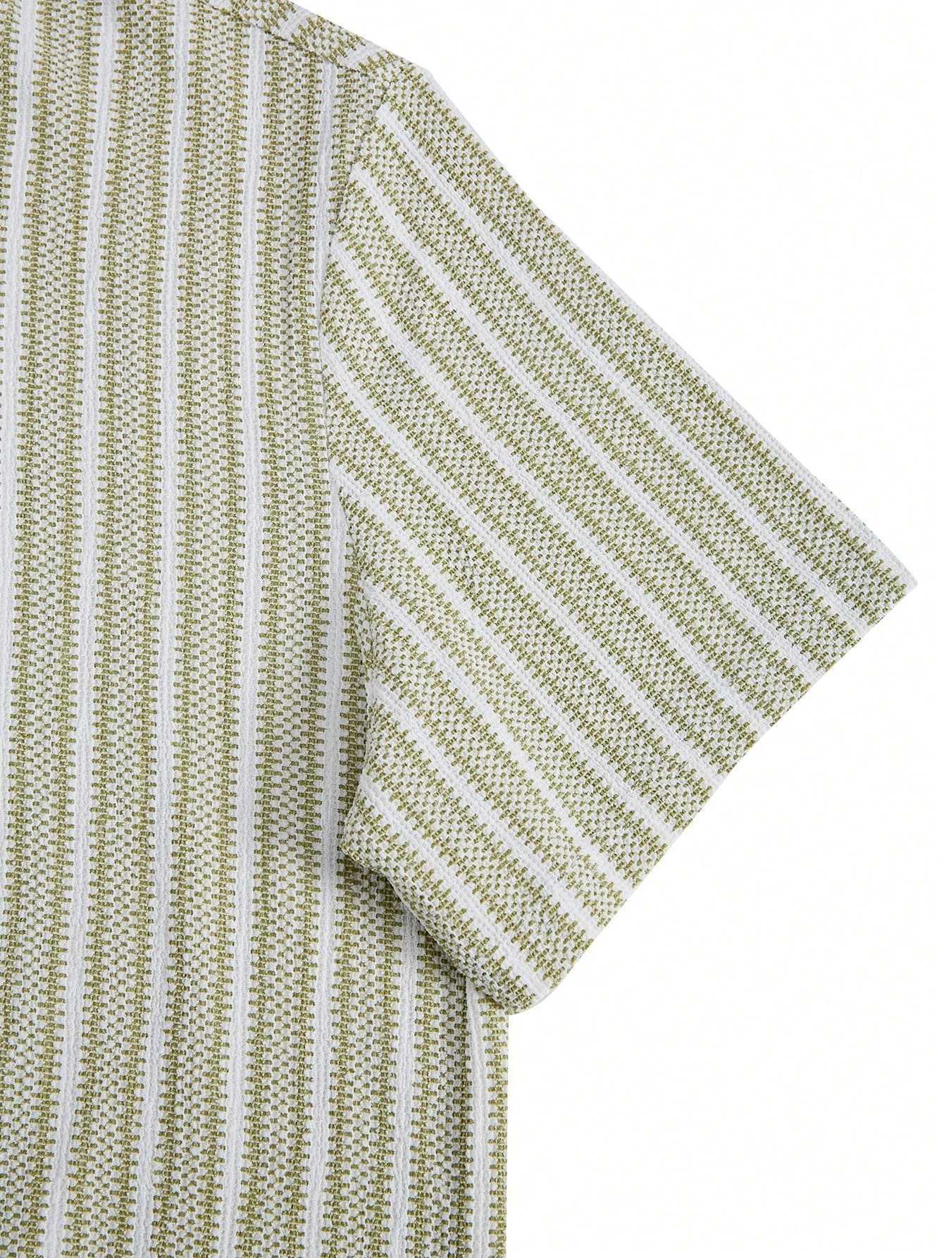 Mens Summer Knitted Striped Lapel Short Sleeve Polo Shirt Comfortable and Fashionable Polo Shirt Suitable for Daily Wear XJ250605