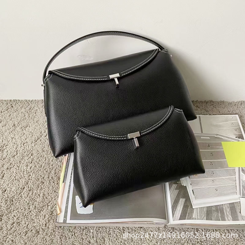 Leather flap handbag, large capacity shoulder width waist bag, designer women's daily commuting shoulder bag, crossbody bag