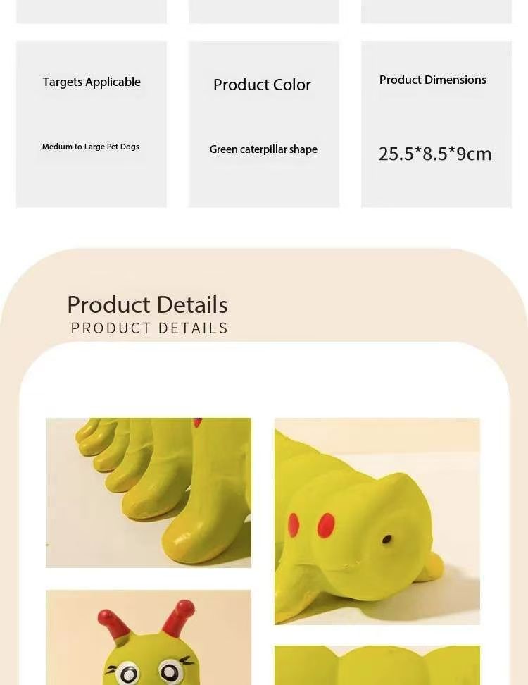 Caterpillar Squeaky latex Dog Toy Rebound Decompression Screaming dog sound toy wholesale 2pcs/Pack