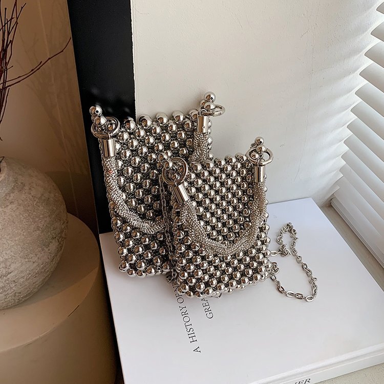 Exquisite bead woven women's handbag, new fashionable multifunctional mobile phone bag, designer women's crossbody bag