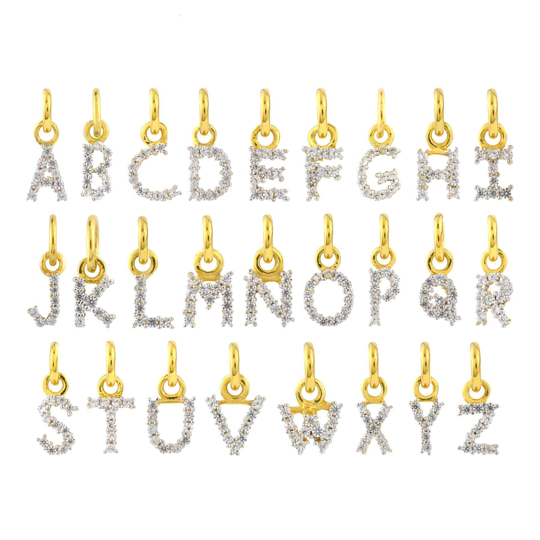 26 Alphabet Jewelry Initial Pendant Natural 925 Sterling Silver 100% Natural 55 Years Diamond Fashion Jewelry