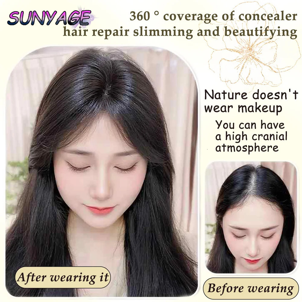 Topper With Hair Bangs Synthetic Hair Clip In Hair Extensions For Daily Use Hair Accessories 250529