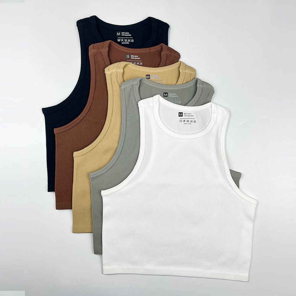 Womens Cropped Tank Tops Sleeveless Summer Casual Sexy Sweater Vest Scoop Neck Knit Ribbed Fitted Casual Crop Tank Top