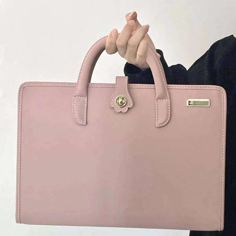 Women's Bags Designer Pink Girls Casual All Match Simple Top-Handle Bags Korean Solid Trendy Chic Laptop Bag Sweet Y2k Fashion Travel Women'