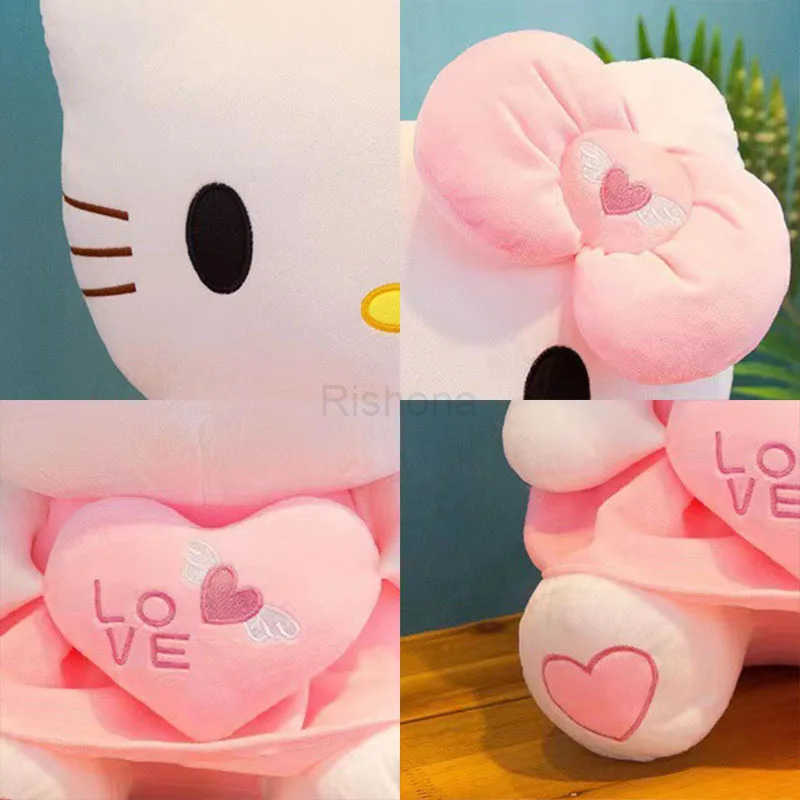 Sanrio 55cm Hello Kitty Cat Plush Toys Cartoon KT Cat Plushie Doll Big Size Stuffed Anime Pillow Birthday Gifts For Kids Girls X2506051