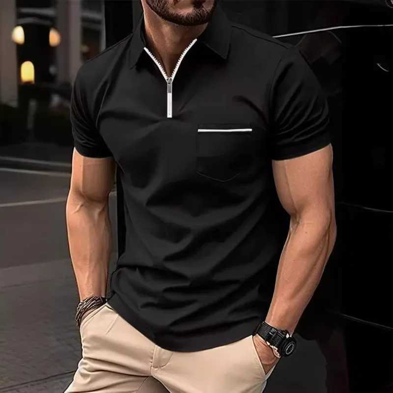 Summer Mens Design Sense Pocket Short-sleeved POLO Shirt Mens Casual Daily Top American Street Style Mens T-shirt XJ250605