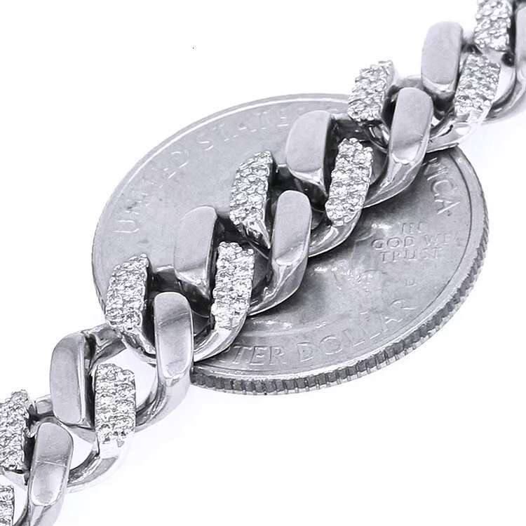 SGARIT Hip Hop Jewelry 5.95CT VVS Moissanite Diamond Cuban Chain Necklace 9MM 10K White Gold Miami Cuban Link Chain
