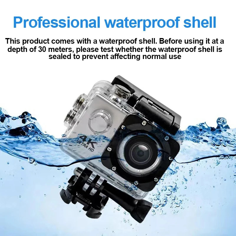 Ultra HD 4K Action Camera 1080P30FPS 20 inch Screen WiFi Remote Control Mini Cameras Waterproof DV Helmet Go Sport Pro 250526