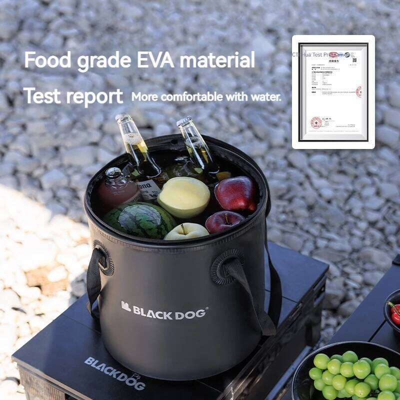 Naturehike BLACKDOG Folding Round Bucket With Lid Outlet Vae Design L Outdoor Travel Camping Picnic Portable Water Bag