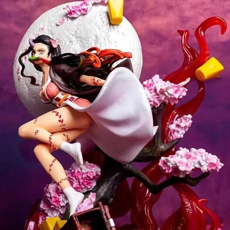 14cm Demon Slayer Anime Figures Battle Kamado Nezuko GK Statue Dolls Collectible Model Toys Christmas GiftXJ250605