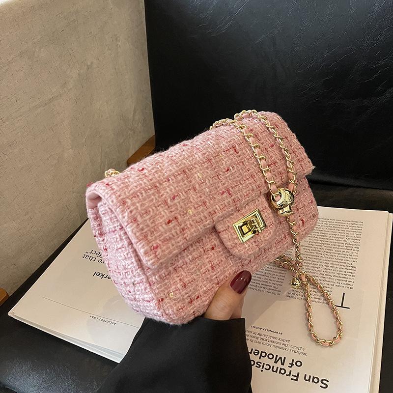 Designer Bag Canvas Retro Red Medium Rhombus Chain Outdoor Leisure Travel Multiple Compartments Spacious Textured Crossbody