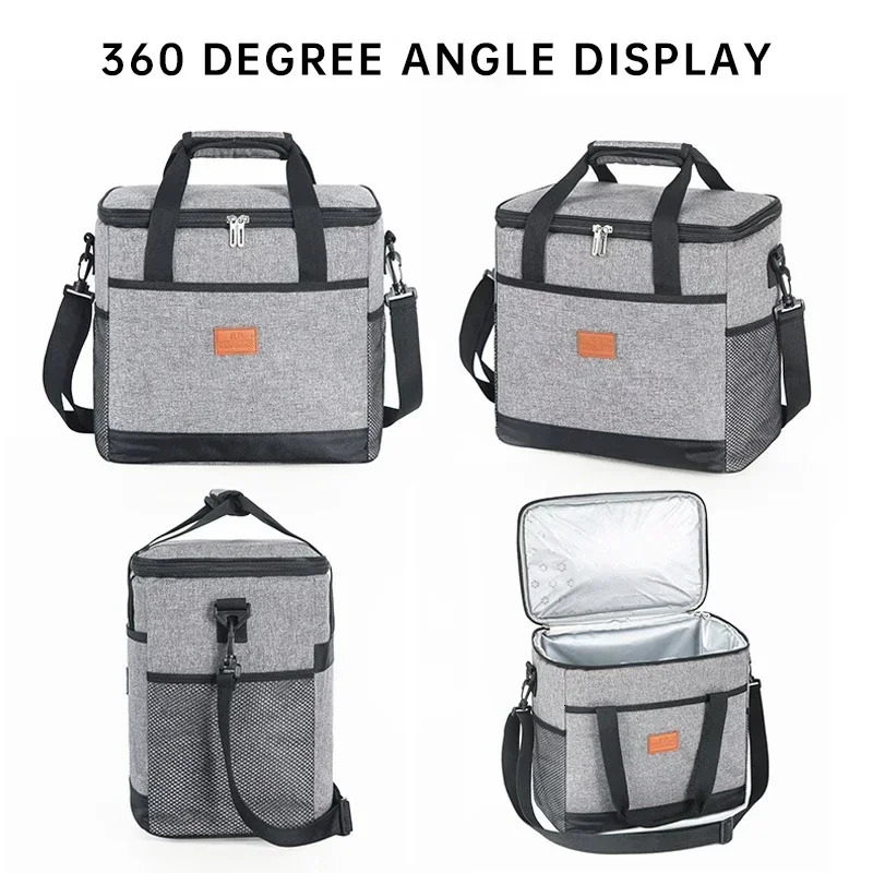 25L Large Capacity Insulated Cooler Bag Foldable Ice Box for Camping Beach BBQ Picnic Leakproof Portable Freezer Lunch Tote 250604