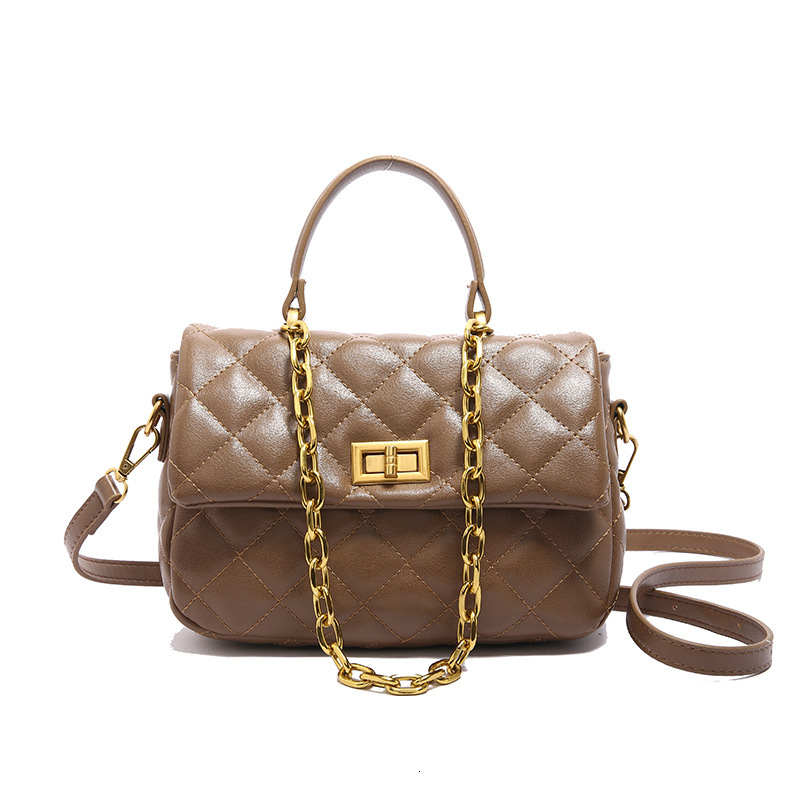 Free Shipping Designer Bag Chain 2025 New Korean Style Trendy Lingge Fragrant Postman Handheld Single Shoulder Diagonal Cross Women's Bag