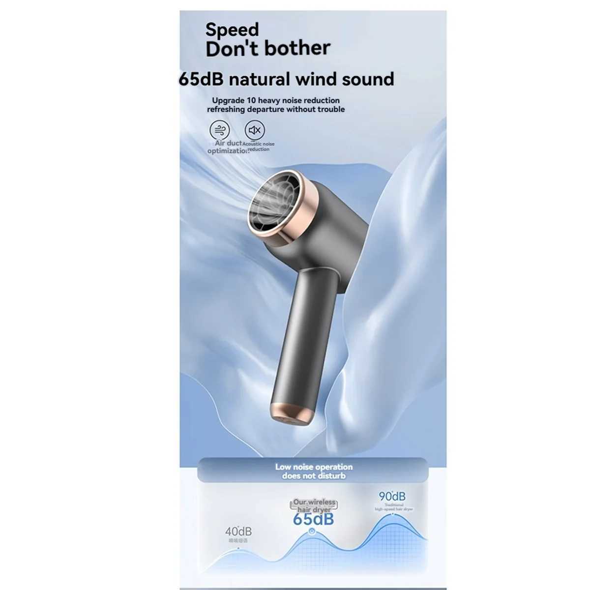 A78E-Wireless Hair Dryer Plug-in and Charging 2 in Line 1 with USB Charging Cold Hot Wind Wireless Hair Dryer B EU Plug XJ250605