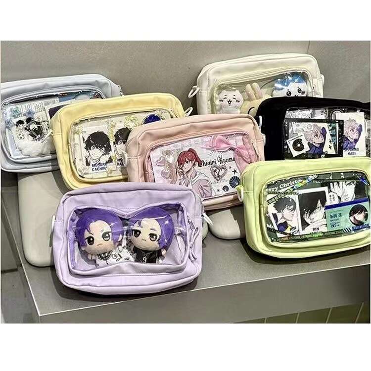 Cute Versatile Handbag Anime JK Transparent Shoulder Crossbody Bag Badge Girl