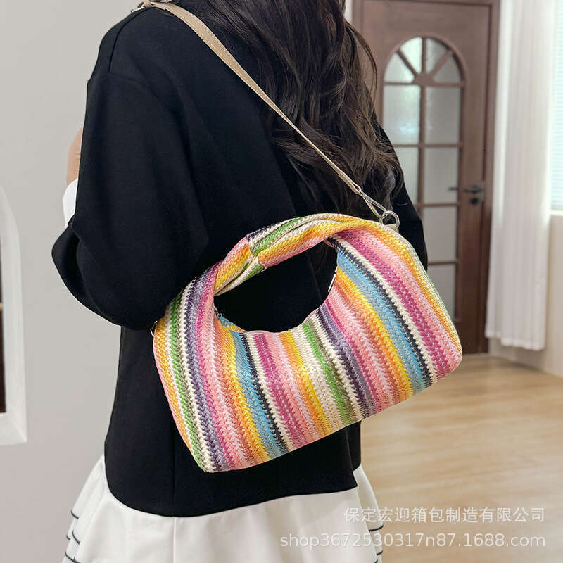 Women's Fashion 2025 New Straw Woven Shoulder Handbag Underarm Bag for Women