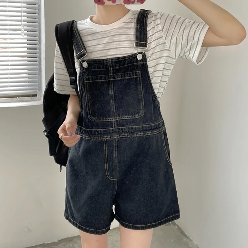 Blue Denim Shorts Female Summer Loose Wide Leg Shorts Korean Jumpsuit Shorts For Women 250603