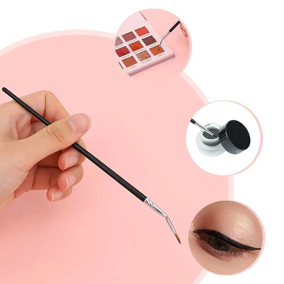 Ultra Thin Professional Slanted Angled Eyeliner Brushes Set - 6 Piece Precision Brush Kit for Precise Eyebrow Makeup Tools with W250605