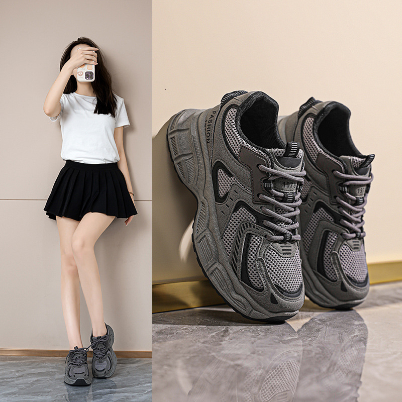Women S Dad Sneakers Autumn New Breathable Sports Student Korean Style Versatile Thick Sole Height Increasing Casual Running Casual Shoes Shoes Ddmysa