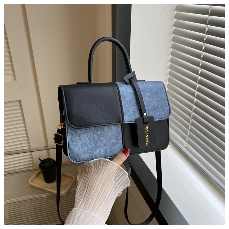 designer 2025 Summer New Fashion Color-Block Handbag Shoulder Crossbody Small Square Bag Women's Bag Supports Wholesale and Mixed Orders