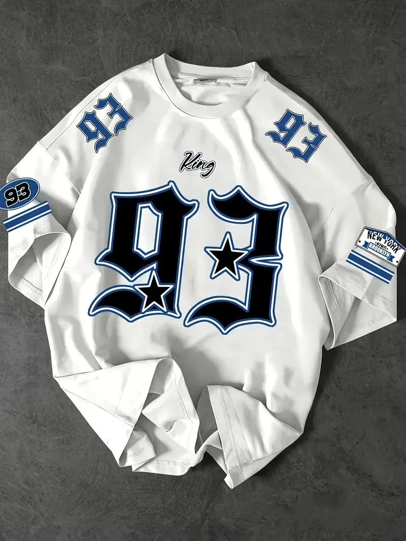 NO93 Print Casual Graphic TShirt Short Sleeve Sports Tshirt Unisex Daily Wear Summer Mens Racing 250605A