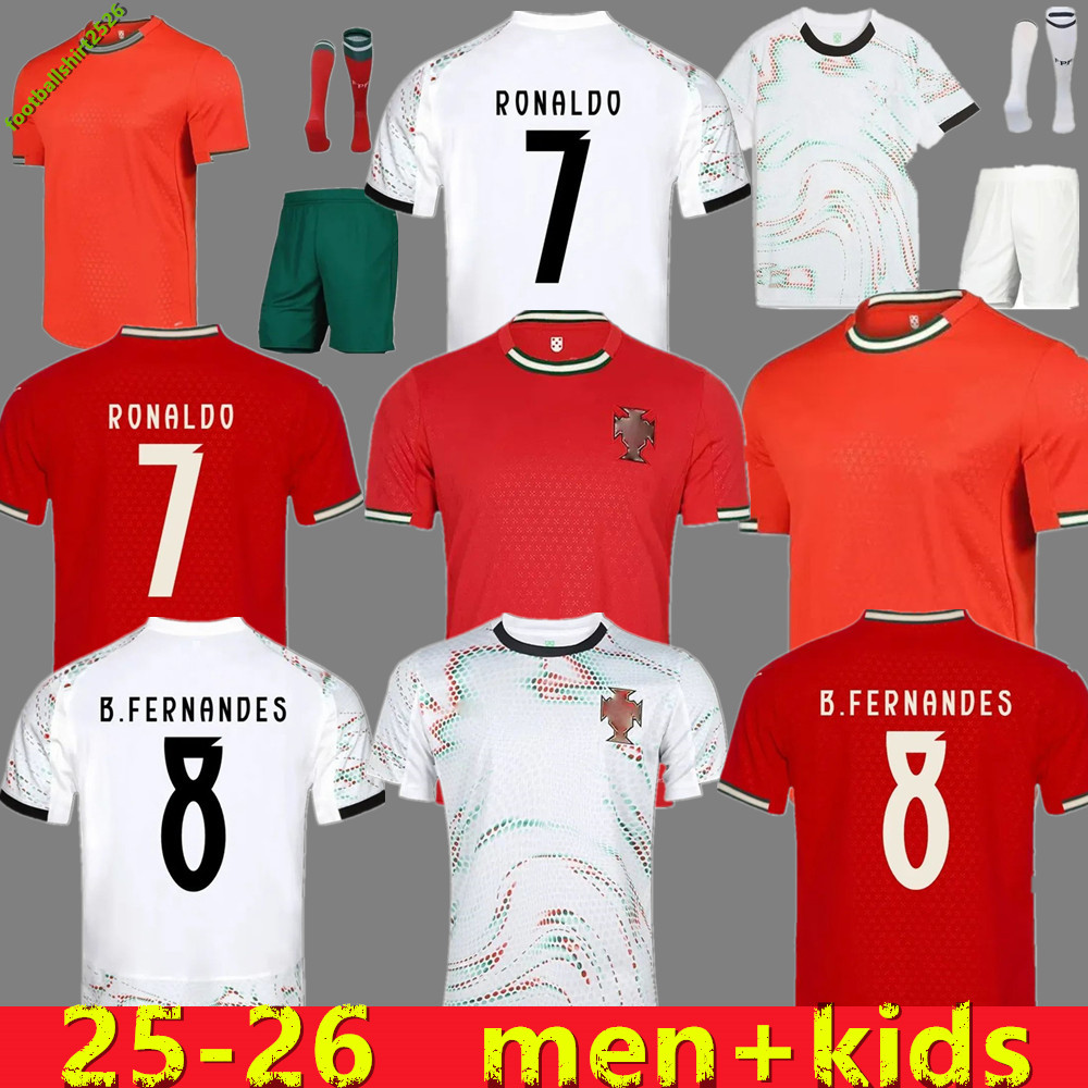 2025 2026 Portugieser Soccer Jerseys RUBEN RONALDO B.FERNANDES ronaldo football shirts Men Kids kit sets Portugal Child Shirt Kits Player national team Short Sleeve