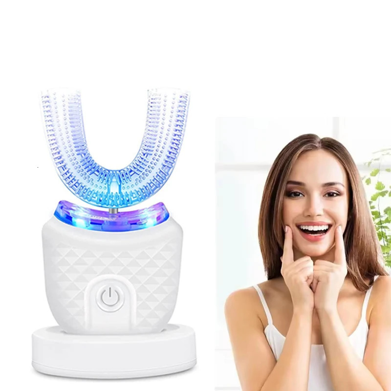 Rechargeable Smart U-Shape Soft Ultrasonic Waterproof Wireless Toothbrush Set Travel Electric Toothbrush 250604