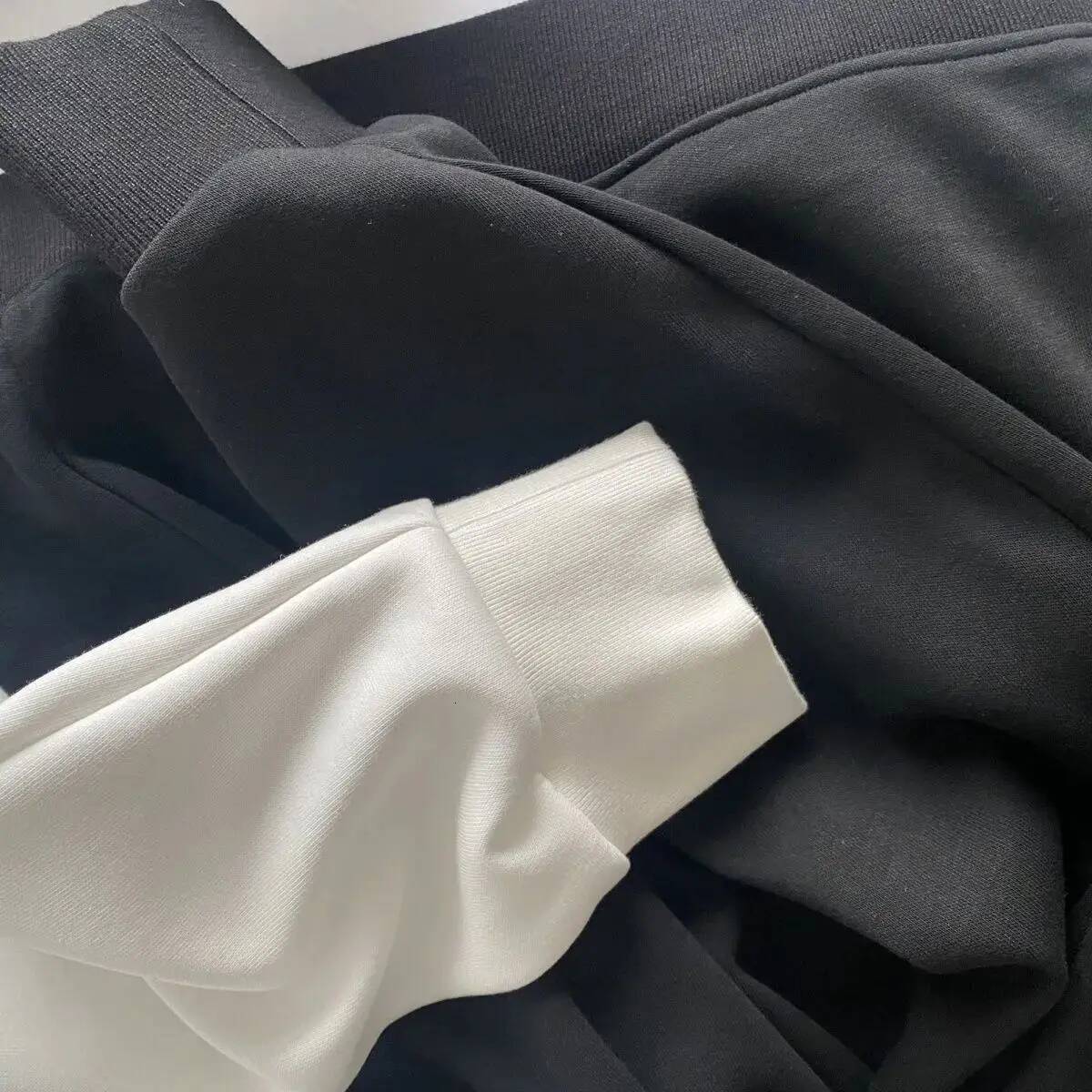 And Stretch Waist Pants Set Pullover Solid Autumn Sportswear Slim Women's Hoodie Wear 2024