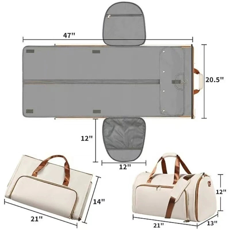 Travel Suit Bag Convertible Garment Bag Wearable Folding Storage Hanging Clothes Bag Crossbody Convertible Backpacks ita y2k 250530
