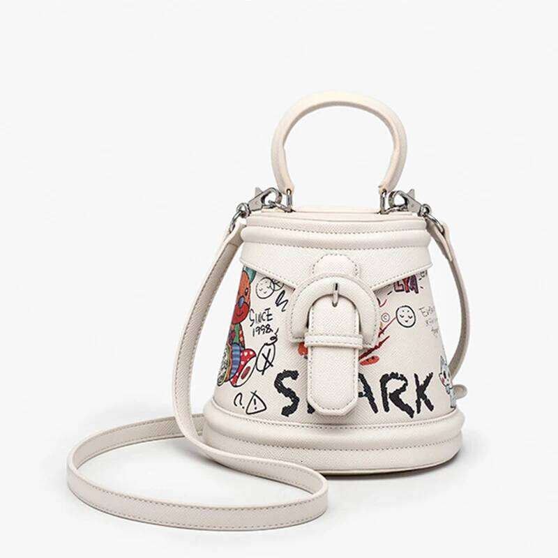 Ladies' New Graffiti Mobile Phone Handbag Bucket Travel Commuting Single Shoulder Crossbody Bag