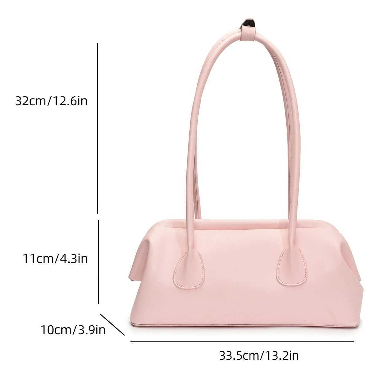 Solid Color PU Leather Underarm Bags For Women 2025 Spring Korean Fi Simple Shoulder Bag Lady Handbags And PursesXJ250605