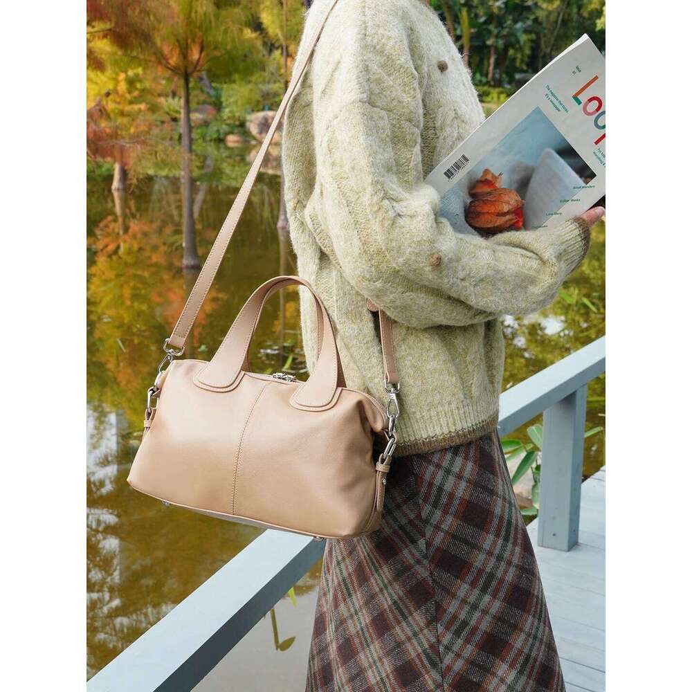 Zency Genuine Leather Top-Handle For Women Stylish Boston Bag Shoulder Handbag Bolsa Crossbody Large Capacity Satchel Bags 2025/06/05