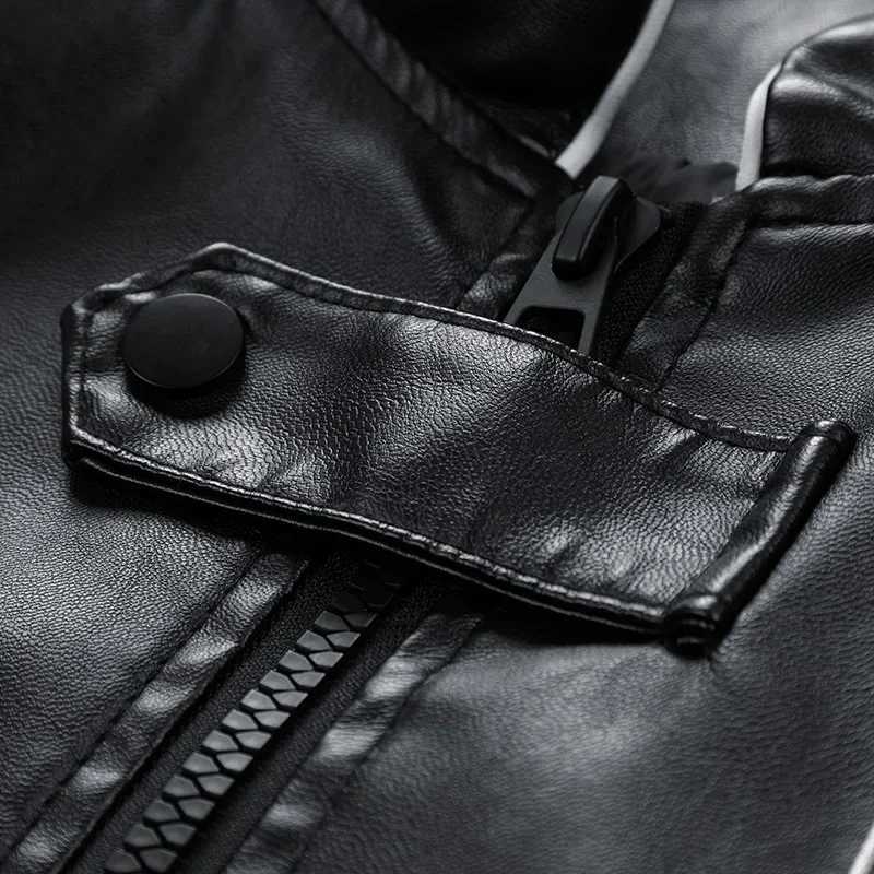 Spring and autumn new men PU leather coat stand collar motorcycle jacket leather men Korean slim trend fashionT251029